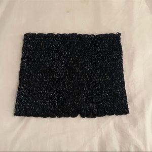 NWT Urban Outfitters Black Metallic Stretchy Cropped Tube Top